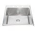 Kindred Utility Collection QSLF2020-10 Dual Mount Single Bowl 20.13 x 20.56 in Stainless Steel Kitchen Sink - 3-Hole
