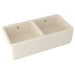 Shaws RC3719 37" Lancaster Double Bowl Farmhouse Apron Front Fireclay Kitchen Sink
