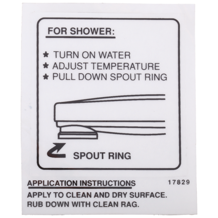 Delta RP17829 Tub Spout Wall Decal for Pull-Down Diverter