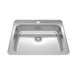 Kindred Reginox Drop-In Single Bowl 25.63 x 22 in Stainless Steel Kitchen Sink - 1-Hole