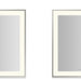 Sculpt 25-1/4” x 31-1/4” x 2-1/4" lighted mirror with slim museum frame in polished nickel, perimeter light pattern in 2700K color temperature (warm white), dimmable and defogger, tested and certified to California Title 24 standards and meets JA8 2016 requirements