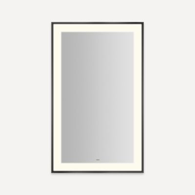 Robern YM2541 Sculpt Lighted Mirror, 25” x 41” x 2-1/4", Slim Museum Frame, Perimeter Light Pattern, Warm White (3000K),...