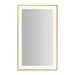 Sculpt 25-1/4” x 41-1/4” x 2-1/4" lighted mirror with slim museum frame in matte gold, perimeter light pattern in 2700K color temperature (warm white), dimmable and defogger, tested and certified to California Title 24 standards and meets JA8 2016 requirements