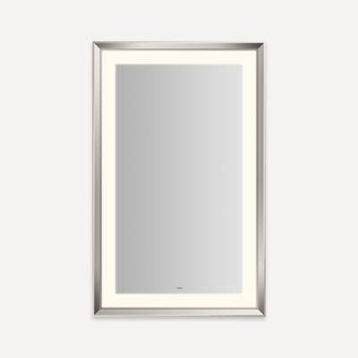Robern YM2743 Sculpt Lighted Mirror, 27” x 43” x 2-5/16”, Chamfer Museum Frame, Perimeter Light Pattern, Warm White...