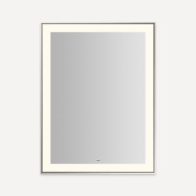 Robern Sculpt Sculpt Lighted Mirror, 31” x 41” x 2-1/4", Slim Museum Frame, Matte Black, Perimeter Light Pattern, Warm White (3000K), Dimmable, Defogger