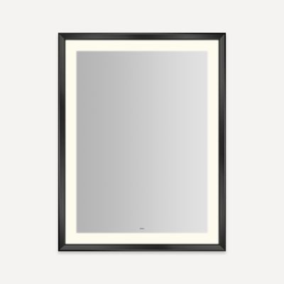 Robern Sculpt Lighted Mirror, 33” x 43” x 2-5/16”, Chamfer Museum Frame, Perimeter Light Pattern, Warm White (3000K), Dimmable, Defogger