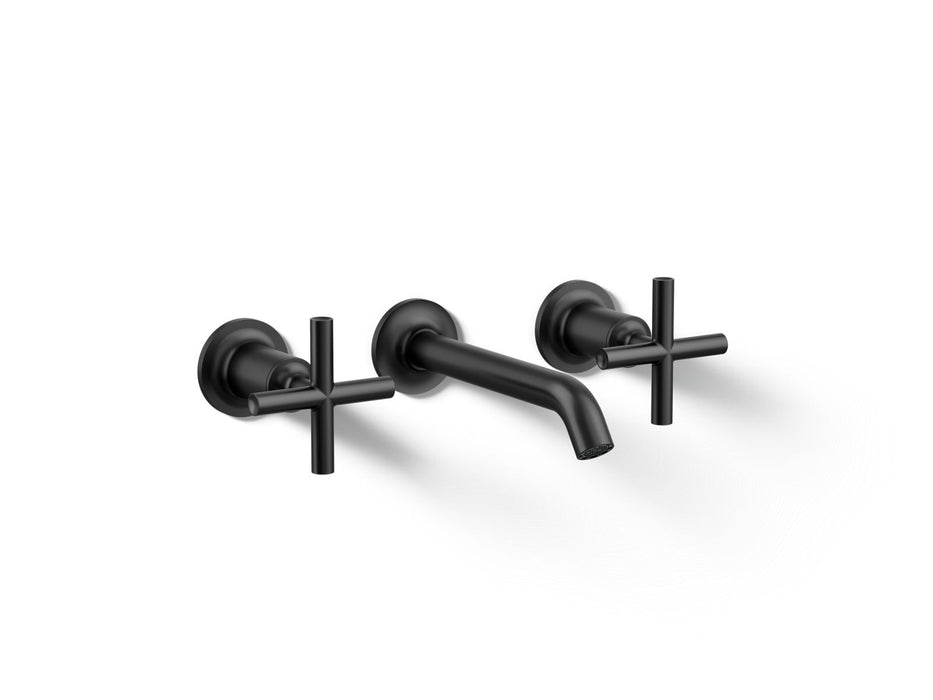 KOHLER Purist Wall-mount bathroom sink faucet trim with Cross handles, 1.2 gpm