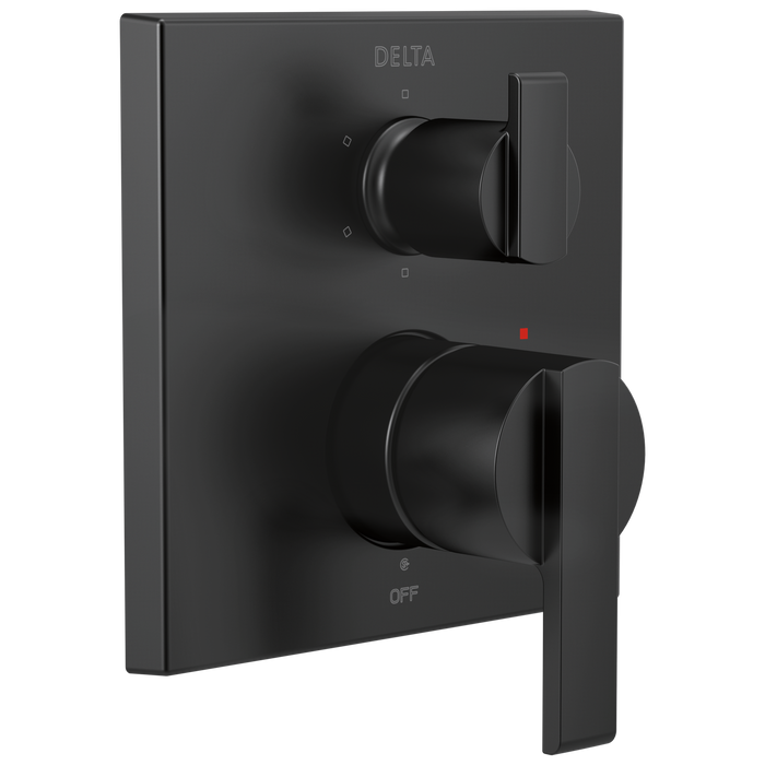 Delta Delta Ara: Angular Modern Monitor 14 Series Valve Trim with 6-Setting Integrated Diverter