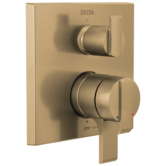 Delta Delta Ara: Angular Modern Monitor 17 Series Valve Trim with 3-Setting Integrated Diverter