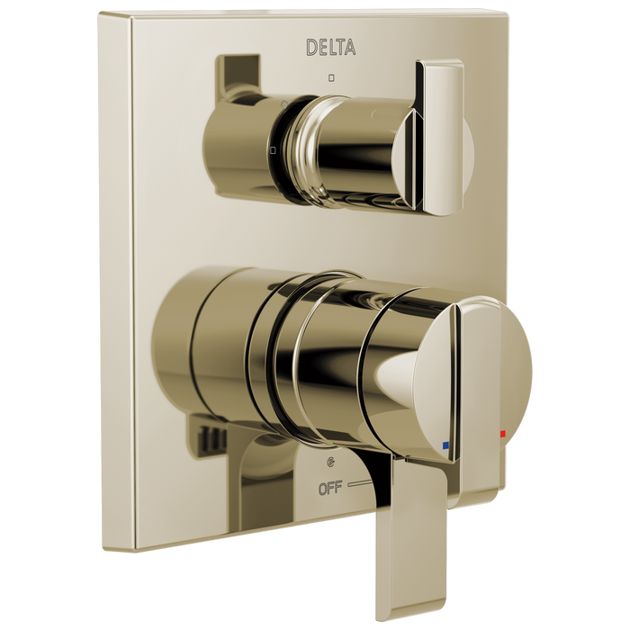 Delta Delta Ara: Angular Modern Monitor 17 Series Valve Trim with 3-Setting Integrated Diverter