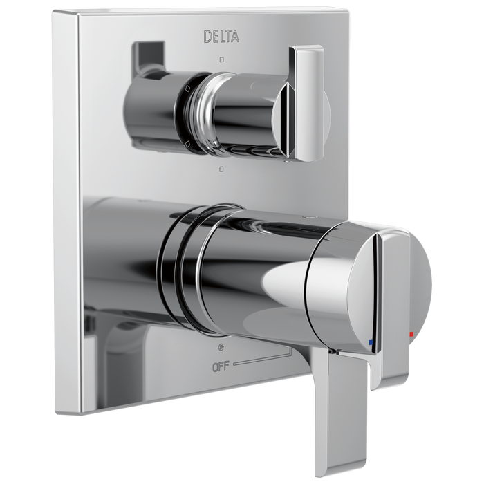 Angular Modern TempAssure 17T Series Valve Trim with 6-Setting Integrated Diverter
