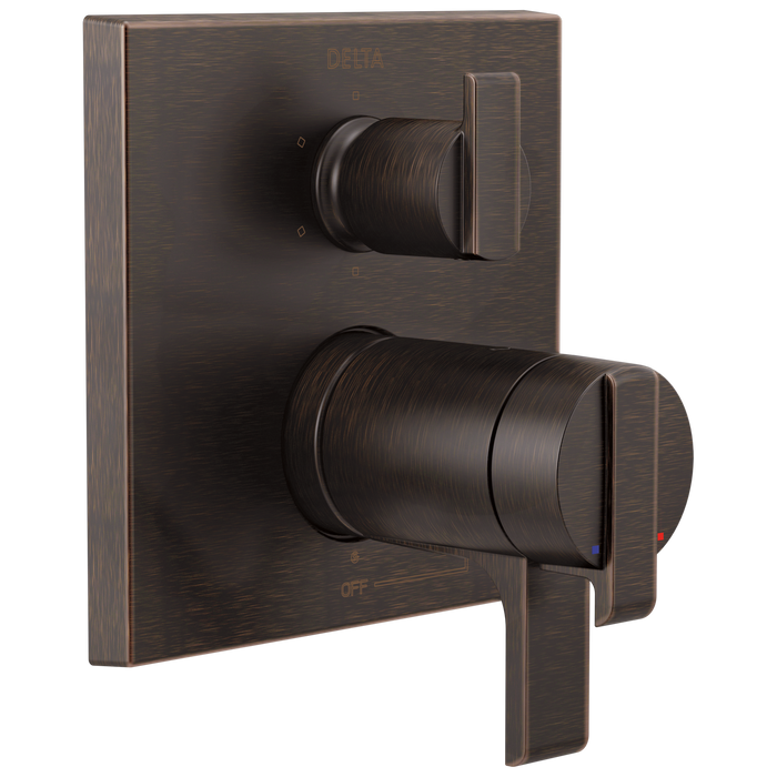 Angular Modern TempAssure 17T Series Valve Trim with 6-Setting Integrated Diverter