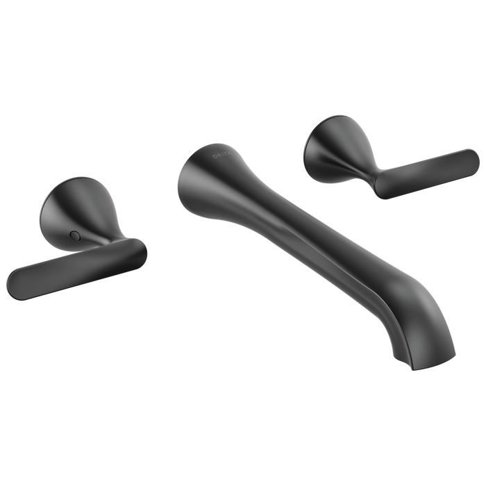 Delta Bonacci T3545LF Two Handle Wall Mount Bathroom Faucet - Matte Black