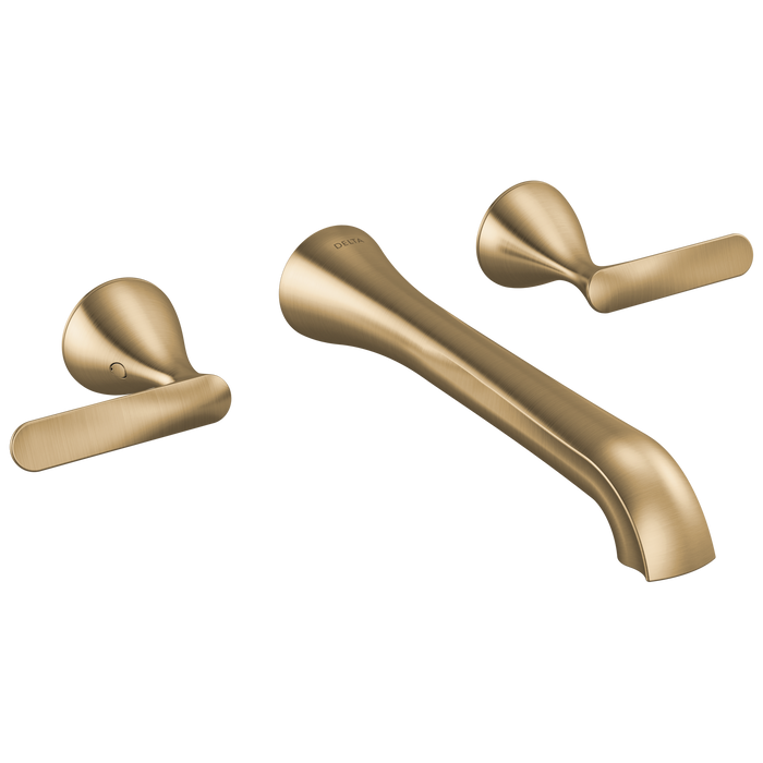 Delta Bonacci T3545LF Two Handle Wall Mount Bathroom Faucet - Lumicoat Champagne Bronze