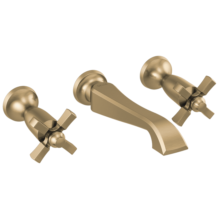 Delta Delta Dorval™: Two Handle Wall Mount Bathroom Faucet Trim Only