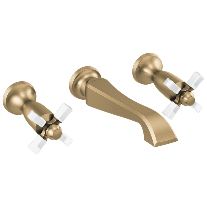Delta Delta Dorval™: Two Handle Wall Mount Bathroom Faucet Trim Only