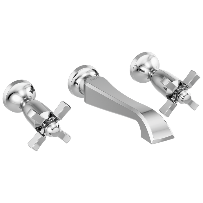 Delta Delta Dorval™: Two Handle Wall Mount Bathroom Faucet Trim Only