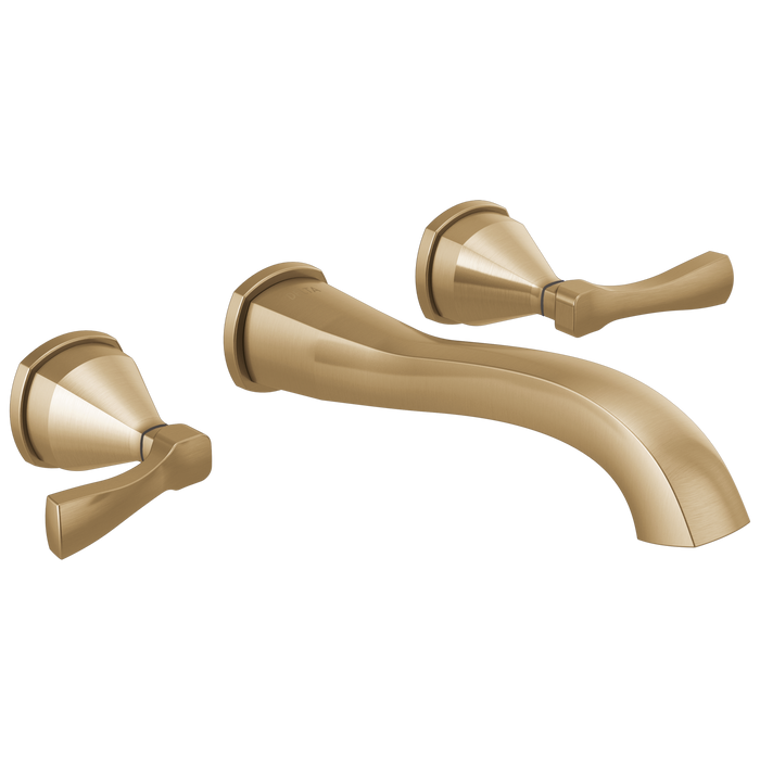 Delta Stryke T3576LF Two Handle Wall Mount Bathroom Faucet Trim - Lumicoat Champagne Bronze