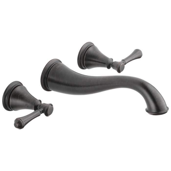 Delta T3597LF-WL Cassidy Two Handle Wall Mount Lavatory Faucet Trim