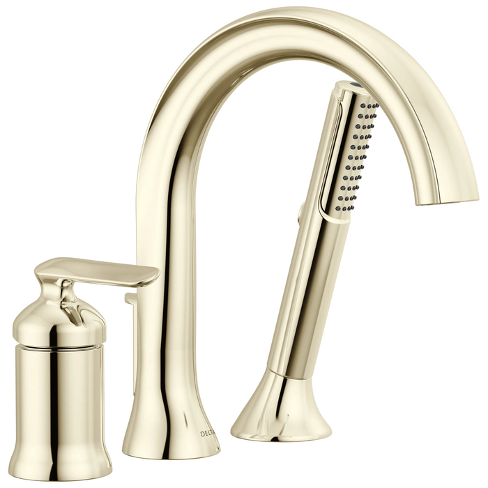 Delta Bonacci T3745 Three Hole Roman Tub Trim with Hand Shower - Lumicoat Polished Nickel