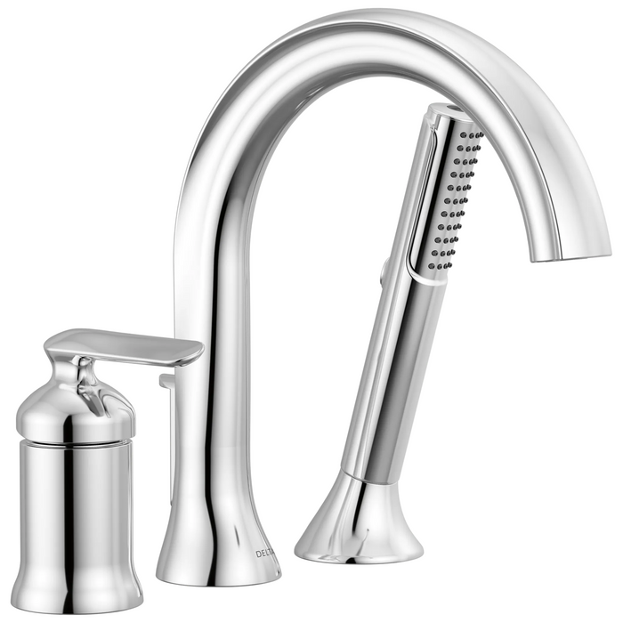 Delta Bonacci T3745 Three Hole Roman Tub Trim with Hand Shower - Lumicoat Chrome