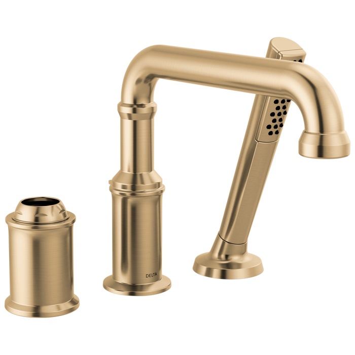 Delta Broderick: Three Hole Roman Tub Trim with Hand Shower - Less Handle