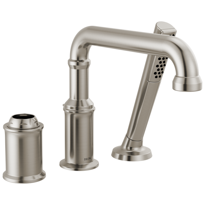 Delta Broderick: Three Hole Roman Tub Trim with Hand Shower - Less Handle