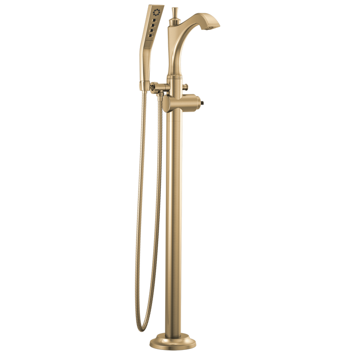 Delta Delta Dorval™: Single Handle Floor Mount Tub Filler Trim - Less Handle