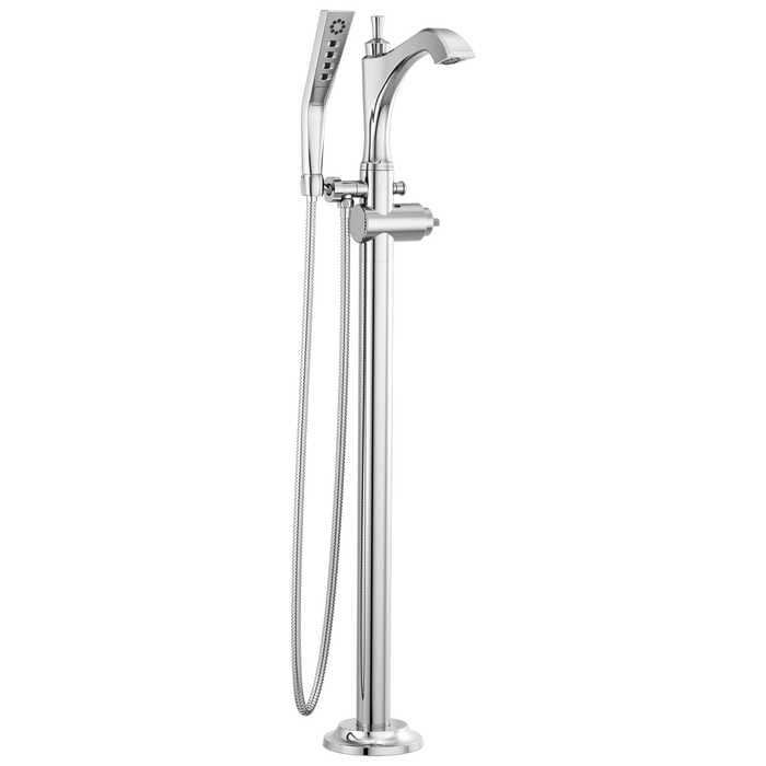 Delta Delta Dorval™: Single Handle Floor Mount Tub Filler Trim - Less Handle