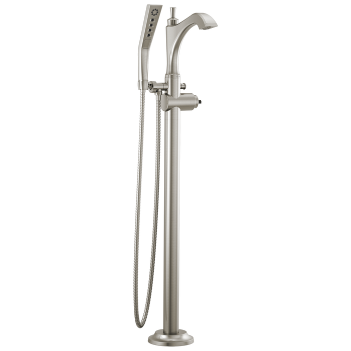 Delta Delta Dorval™: Single Handle Floor Mount Tub Filler Trim - Less Handle
