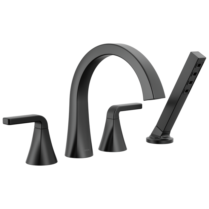 Delta Lineax T4762 Roman Tub Trim with Hand Shower - Matte Black