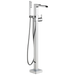 Single Handle Floor Mount Channel Spout Tub Filler Trim with Hand Shower