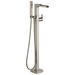 Delta Delta Ara: Single Handle Floor Mount Channel Spout Tub Filler Trim with Hand Shower