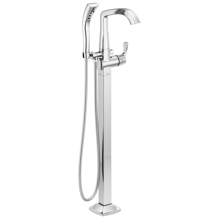 Delta Stryke T4777-PR Floor Mount Tub Filler Trim - Lumicoat Chrome