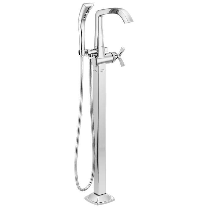 Delta Stryke T4777-PR Floor Mount Tub Filler Trim - Lumicoat Chrome