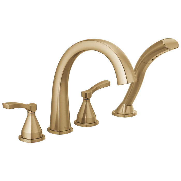Delta Stryke T4777 Roman Tub Trim with Hand Shower - Lumicoat Champagne Bronze