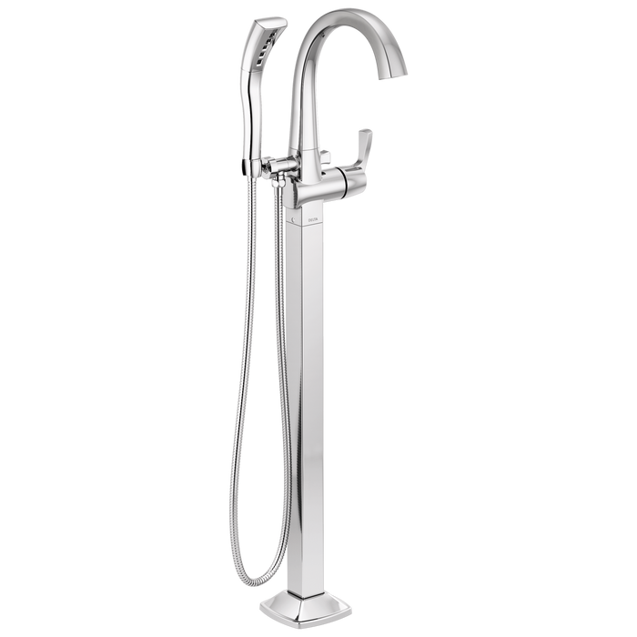 Delta Stryke T4777-PR Floor Mount Tub Filler Trim - Lumicoat Chrome