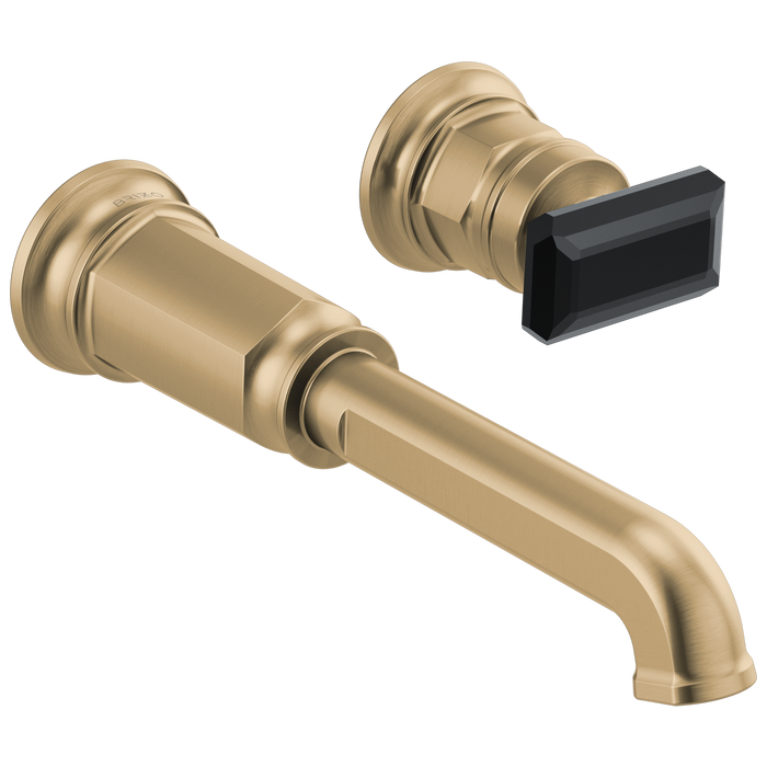 Brizo Invari T65776LF Two-Hole, Single-Handle Wall Mount Lavatory Faucet - Less Handle 1.2 GPM - Luxe Gold