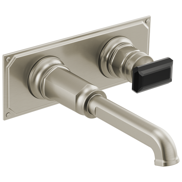 Brizo Invari T65776LF Two-Hole, Single-Handle Wall Mount Lavatory Faucet - Less Handle 1.2 GPM - Luxe Nickel