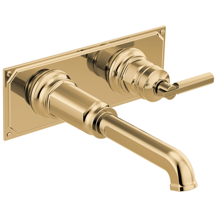 Brizo Invari T65776LF Two-Hole, Single-Handle Wall Mount Lavatory Faucet - Less Handle 1.2 GPM - Polished Gold