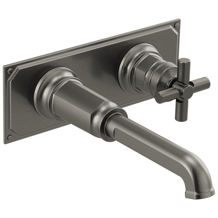 Brizo Invari T65776LF Two-Hole, Single-Handle Wall Mount Lavatory Faucet - Less Handle 1.2 GPM - Luxe Steel