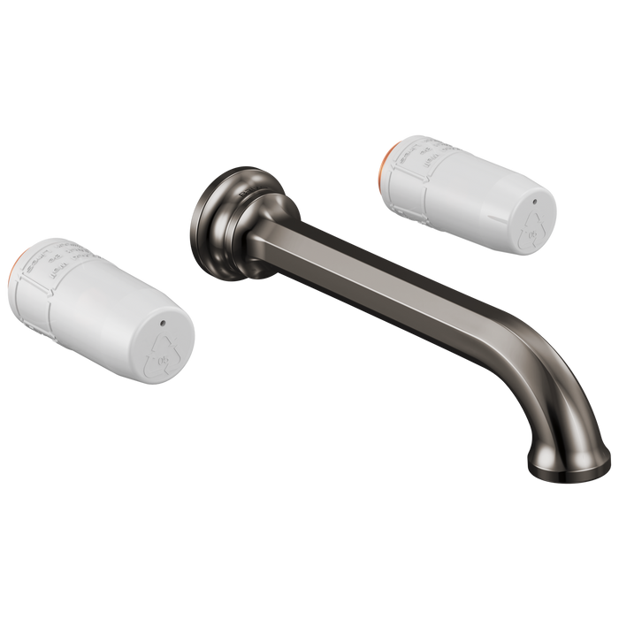 Brizo Beauclere T65865LF Two-Handle Wall Mount Lavatory Faucet - Less Handles 1.2 GPM - Brilliance Black Onyx