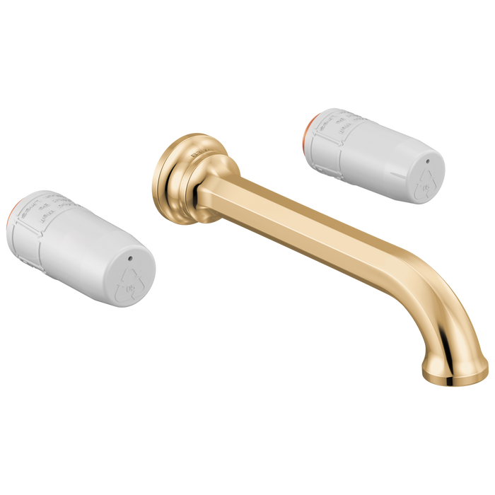 Brizo Beauclere T65865LF Two-Handle Wall Mount Lavatory Faucet - Less Handles 1.2 GPM - Polished Gold