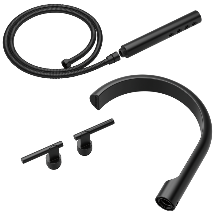 Brizo Roccesco T703110 Two-Handle Tub Filler Trim Kit with Lever Handles - Matte Black
