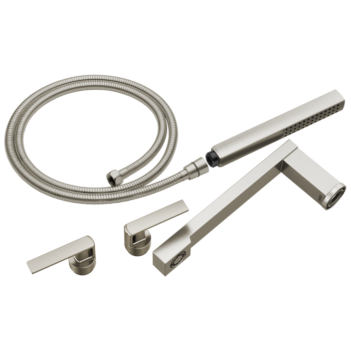 Brizo Frank Lloyd Wright T70399 Two-Handle Tub Filler Trim Kit with Gap Lever Handles - Luxe Nickel