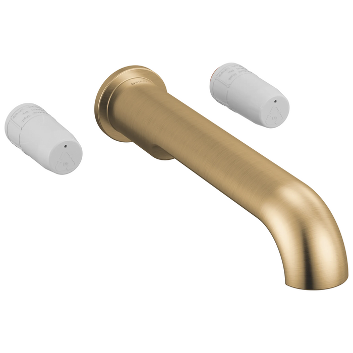 Brizo Roccesco T704110 Two Handle Wall Mount Tub Filler - Less Handles - Luxe Gold