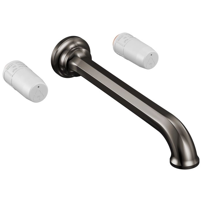Brizo Beauclere T70465 Two Handle Wall Mount Tub Filler - Less Handles - Brilliance Black Onyx