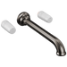 Brizo Beauclere T70465 Two Handle Wall Mount Tub Filler - Less Handles - Brilliance Black Onyx