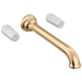 Brizo Beauclere T70465 Two Handle Wall Mount Tub Filler - Less Handles - Polished Gold