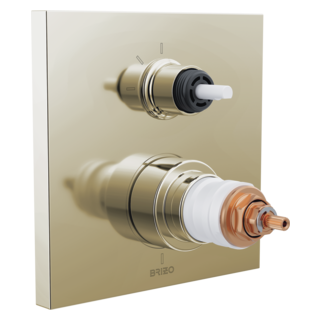 Brizo Frank Lloyd Wright: TempAssure Thermostatic Valve with 3-Function Integrated Diverter Trim - Less Handles